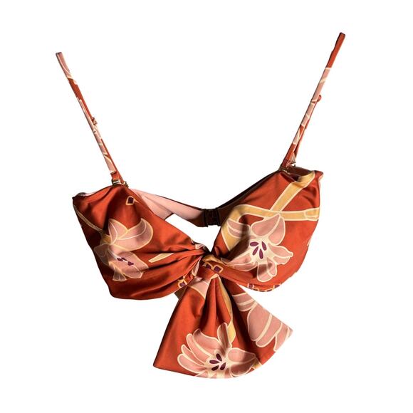 Juan de Dios Albatross Bow Bikini Top Orange Size 4 - Picture 5 of 7